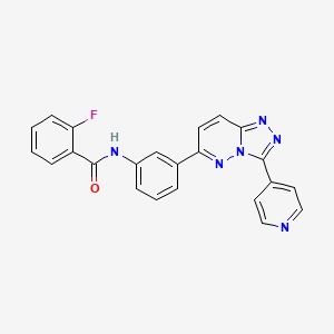 molecular formula C23H15FN6O B6513197 2-fluoro-N-{3-[3-(pyridin-4-yl)-[1,2,4]triazolo[4,3-b]pyridazin-6-yl]phenyl}benzamide CAS No. 891111-91-4