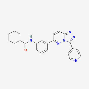 molecular formula C23H22N6O B6513201 N-{3-[3-(pyridin-4-yl)-[1,2,4]triazolo[4,3-b]pyridazin-6-yl]phenyl}cyclohexanecarboxamide CAS No. 891113-12-5