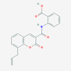 2-[2-oxo-8-(prop-2-en-1-yl)-2H-chromene-3-amido]benzoic acid