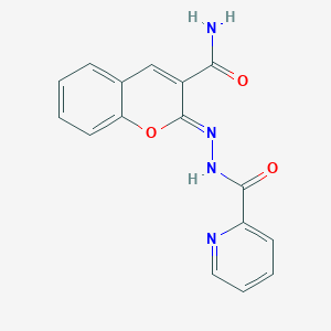 molecular formula C16H12N4O3 B6513225 (2Z)-2-{[(pyridin-2-yl)formamido]imino}-2H-chromene-3-carboxamide CAS No. 1795134-30-3
