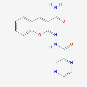 (2Z)-2-{[(pyrazin-2-yl)formamido]imino}-2H-chromene-3-carboxamide