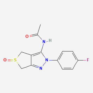 N-[2-(4-fluorophenyl)-5-oxo-2H,4H,6H-5lambda4-thieno[3,4-c]pyrazol-3-yl]acetamide