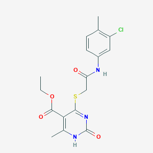 ethyl 4-({[(3-chloro-4-methylphenyl)carbamoyl]methyl}sulfanyl)-6-methyl-2-oxo-1,2-dihydropyrimidine-5-carboxylate