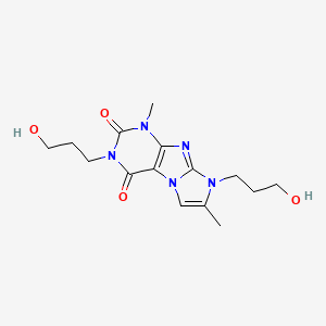 molecular formula C15H21N5O4 B6513257 3,8-bis(3-hydroxypropyl)-1,7-dimethyl-1H,2H,3H,4H,8H-imidazo[1,2-g]purine-2,4-dione CAS No. 919023-73-7