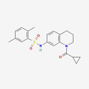 molecular formula C21H24N2O3S B6513263 N-(1-cyclopropanecarbonyl-1,2,3,4-tetrahydroquinolin-7-yl)-2,5-dimethylbenzene-1-sulfonamide CAS No. 898465-64-0