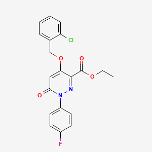molecular formula C20H16ClFN2O4 B6513297 ethyl 4-[(2-chlorophenyl)methoxy]-1-(4-fluorophenyl)-6-oxo-1,6-dihydropyridazine-3-carboxylate CAS No. 899975-76-9