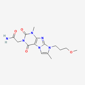 molecular formula C15H20N6O4 B6513311 2-[8-(3-methoxypropyl)-1,7-dimethyl-2,4-dioxo-1H,2H,3H,4H,8H-imidazo[1,2-g]purin-3-yl]acetamide CAS No. 887873-51-0