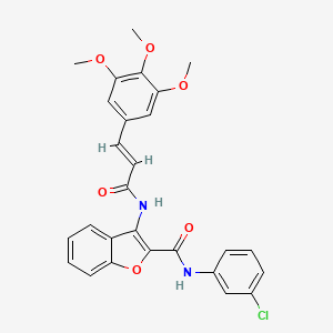 molecular formula C27H23ClN2O6 B6513320 N-(3-chlorophenyl)-3-[(2E)-3-(3,4,5-trimethoxyphenyl)prop-2-enamido]-1-benzofuran-2-carboxamide CAS No. 888437-98-7