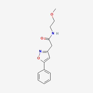 molecular formula C14H16N2O3 B6513328 N-(2-methoxyethyl)-2-(5-phenyl-1,2-oxazol-3-yl)acetamide CAS No. 953244-43-4