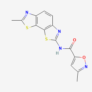 molecular formula C14H10N4O2S2 B6513340 3-methyl-N-{11-methyl-3,12-dithia-5,10-diazatricyclo[7.3.0.0^{2,6}]dodeca-1(9),2(6),4,7,10-pentaen-4-yl}-1,2-oxazole-5-carboxamide CAS No. 946285-87-6