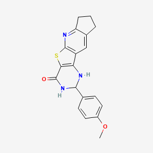 4-(4-methoxyphenyl)-8-thia-3,5,10-triazatetracyclo[7.7.0.0^{2,7}.0^{11,15}]hexadeca-1(16),2(7),9,11(15)-tetraen-6-one