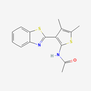 molecular formula C15H14N2OS2 B6513358 N-[3-(1,3-benzothiazol-2-yl)-4,5-dimethylthiophen-2-yl]acetamide CAS No. 886958-60-7