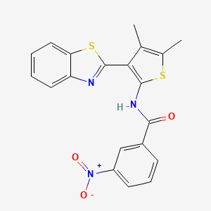 N-[3-(1,3-benzothiazol-2-yl)-4,5-dimethylthiophen-2-yl]-3-nitrobenzamide