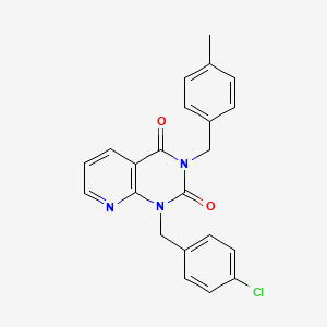 molecular formula C22H18ClN3O2 B6513385 1-[(4-chlorophenyl)methyl]-3-[(4-methylphenyl)methyl]-1H,2H,3H,4H-pyrido[2,3-d]pyrimidine-2,4-dione CAS No. 902961-00-6