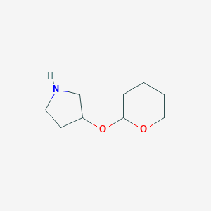 molecular formula C9H17NO2 B065134 (R)-(3-Pyrrolidineoxy)-tetrahydro-2H-pyran CAS No. 183540-38-7