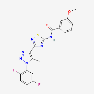 N-{3-[1-(2,5-difluorophenyl)-5-methyl-1H-1,2,3-triazol-4-yl]-1,2,4-thiadiazol-5-yl}-3-methoxybenzamide