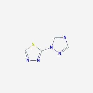 molecular formula C4H3N5S B6513409 2-(1H-1,2,4-triazol-1-yl)-1,3,4-thiadiazole CAS No. 1339671-95-2