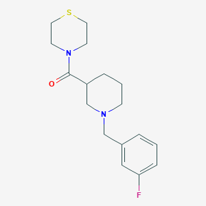 molecular formula C17H23FN2OS B6513412 4-{1-[(3-fluorophenyl)methyl]piperidine-3-carbonyl}thiomorpholine CAS No. 1372146-42-3
