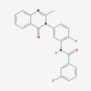 3-fluoro-N-[2-fluoro-5-(2-methyl-4-oxo-3,4-dihydroquinazolin-3-yl)phenyl]benzamide