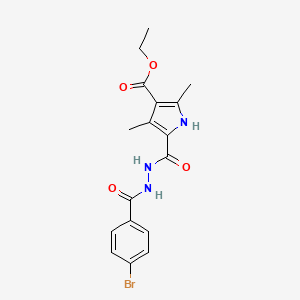 molecular formula C17H18BrN3O4 B6513418 ethyl 5-{[(4-bromophenyl)formohydrazido]carbonyl}-2,4-dimethyl-1H-pyrrole-3-carboxylate CAS No. 849478-35-9