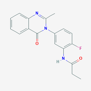 N-[2-fluoro-5-(2-methyl-4-oxo-3,4-dihydroquinazolin-3-yl)phenyl]propanamide