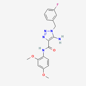 molecular formula C18H18FN5O3 B6513429 5-amino-N-(2,4-dimethoxyphenyl)-1-[(3-fluorophenyl)methyl]-1H-1,2,3-triazole-4-carboxamide CAS No. 865656-16-2