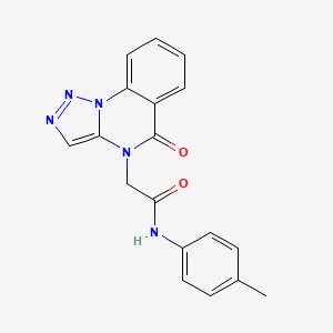 molecular formula C18H15N5O2 B6513457 N-(4-methylphenyl)-2-{5-oxo-4H,5H-[1,2,3]triazolo[1,5-a]quinazolin-4-yl}acetamide CAS No. 866344-28-7