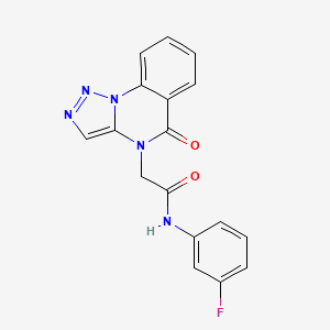 molecular formula C17H12FN5O2 B6513460 N-(3-fluorophenyl)-2-{5-oxo-4H,5H-[1,2,3]triazolo[1,5-a]quinazolin-4-yl}acetamide CAS No. 866344-29-8