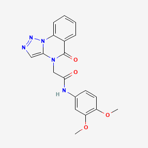 molecular formula C19H17N5O4 B6513464 N-(3,4-dimethoxyphenyl)-2-{5-oxo-4H,5H-[1,2,3]triazolo[1,5-a]quinazolin-4-yl}acetamide CAS No. 902484-34-8