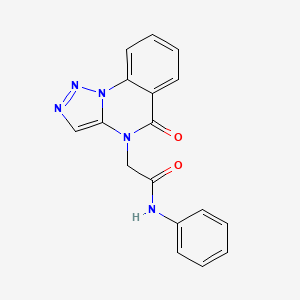 2-{5-oxo-4H,5H-[1,2,3]triazolo[1,5-a]quinazolin-4-yl}-N-phenylacetamide