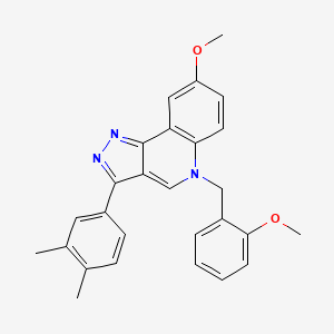 molecular formula C27H25N3O2 B6513481 3-(3,4-dimethylphenyl)-8-methoxy-5-[(2-methoxyphenyl)methyl]-5H-pyrazolo[4,3-c]quinoline CAS No. 866349-55-5