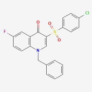 molecular formula C22H15ClFNO3S B6513485 1-benzyl-3-(4-chlorobenzenesulfonyl)-6-fluoro-1,4-dihydroquinolin-4-one CAS No. 866808-90-4