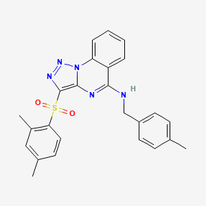 molecular formula C25H23N5O2S B6513518 3-(2,4-dimethylbenzenesulfonyl)-N-[(4-methylphenyl)methyl]-[1,2,3]triazolo[1,5-a]quinazolin-5-amine CAS No. 872197-23-4