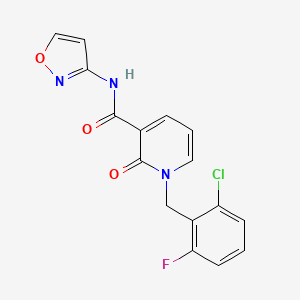 molecular formula C16H11ClFN3O3 B6513540 1-[(2-chloro-6-fluorophenyl)methyl]-N-(1,2-oxazol-3-yl)-2-oxo-1,2-dihydropyridine-3-carboxamide CAS No. 941952-46-1