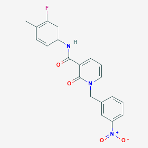 N-(3-fluoro-4-methylphenyl)-1-[(3-nitrophenyl)methyl]-2-oxo-1,2-dihydropyridine-3-carboxamide