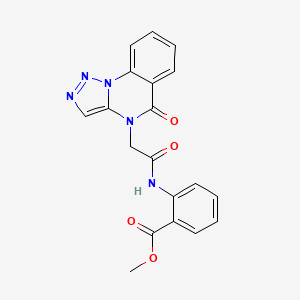 methyl 2-(2-{5-oxo-4H,5H-[1,2,3]triazolo[1,5-a]quinazolin-4-yl}acetamido)benzoate