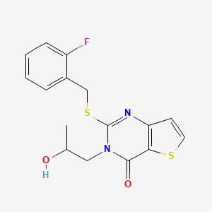 2-{[(2-fluorophenyl)methyl]sulfanyl}-3-(2-hydroxypropyl)-3H,4H-thieno[3,2-d]pyrimidin-4-one