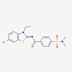 N-[(2Z)-6-bromo-3-ethyl-2,3-dihydro-1,3-benzothiazol-2-ylidene]-4-(dimethylsulfamoyl)benzamide
