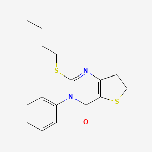 molecular formula C16H18N2OS2 B6513626 2-(butylsulfanyl)-3-phenyl-3H,4H,6H,7H-thieno[3,2-d]pyrimidin-4-one CAS No. 686770-81-0