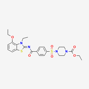 molecular formula C25H30N4O6S2 B6513633 ethyl 4-(4-{[(2Z)-4-ethoxy-3-ethyl-2,3-dihydro-1,3-benzothiazol-2-ylidene]carbamoyl}benzenesulfonyl)piperazine-1-carboxylate CAS No. 533869-05-5