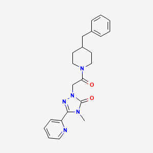 molecular formula C22H25N5O2 B6513641 1-[2-(4-benzylpiperidin-1-yl)-2-oxoethyl]-4-methyl-3-(pyridin-2-yl)-4,5-dihydro-1H-1,2,4-triazol-5-one CAS No. 1795192-02-7