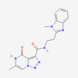 molecular formula C17H17N7O2 B6513658 6-methyl-N-[2-(1-methyl-1H-1,3-benzodiazol-2-yl)ethyl]-4-oxo-4H,5H-[1,2,3]triazolo[1,5-a]pyrazine-3-carboxamide CAS No. 1790196-54-1