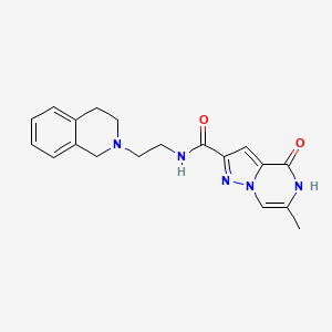 molecular formula C19H21N5O2 B6513662 6-methyl-4-oxo-N-[2-(1,2,3,4-tetrahydroisoquinolin-2-yl)ethyl]-4H,5H-pyrazolo[1,5-a]pyrazine-2-carboxamide CAS No. 1795440-44-6
