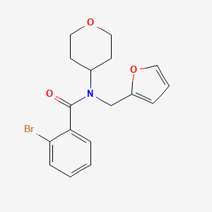2-bromo-N-[(furan-2-yl)methyl]-N-(oxan-4-yl)benzamide