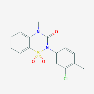 molecular formula C15H13ClN2O3S B6513681 2-(3-chloro-4-methylphenyl)-4-methyl-3,4-dihydro-2H-1??,2,4-benzothiadiazine-1,1,3-trione CAS No. 2549021-37-4