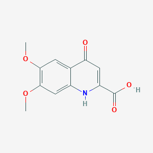 molecular formula C12H11NO5 B6513708 6,7-dimethoxy-4-oxo-1,4-dihydroquinoline-2-carboxylic acid CAS No. 122234-41-7