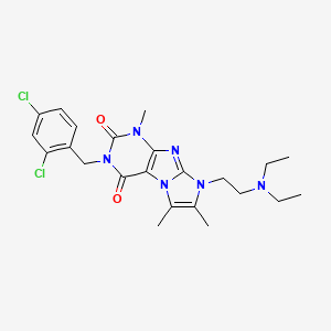 molecular formula C23H28Cl2N6O2 B6513729 3-[(2,4-dichlorophenyl)methyl]-8-[2-(diethylamino)ethyl]-1,6,7-trimethyl-1H,2H,3H,4H,8H-imidazo[1,2-g]purine-2,4-dione CAS No. 941172-21-0