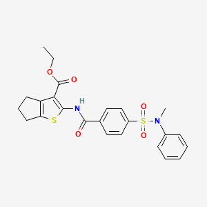 molecular formula C24H24N2O5S2 B6513780 ethyl 2-{4-[methyl(phenyl)sulfamoyl]benzamido}-4H,5H,6H-cyclopenta[b]thiophene-3-carboxylate CAS No. 391222-16-5