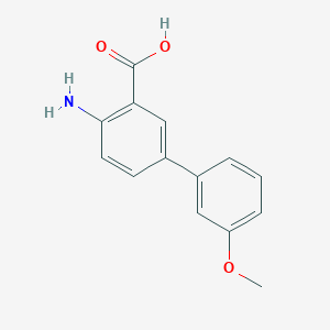 molecular formula C14H13NO3 B6513790 4-amino-3'-methoxy-[1,1'-biphenyl]-3-carboxylic acid CAS No. 438190-81-9