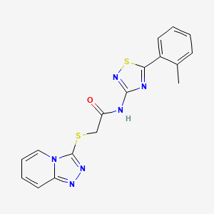 molecular formula C17H14N6OS2 B6513809 N-[5-(2-methylphenyl)-1,2,4-thiadiazol-3-yl]-2-{[1,2,4]triazolo[4,3-a]pyridin-3-ylsulfanyl}acetamide CAS No. 892224-41-8